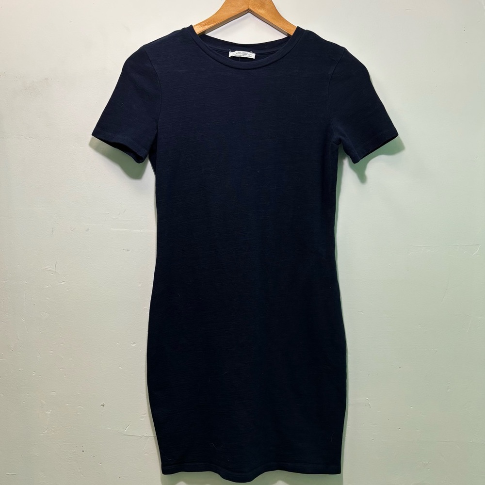 Zara Navy Short Sleeve Mini Dress